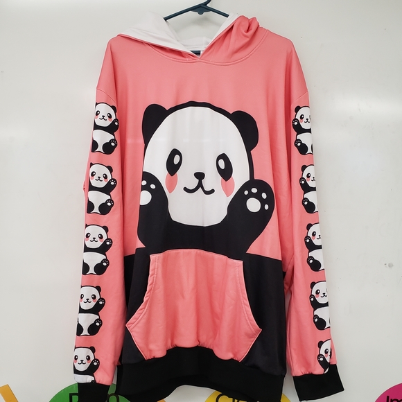 Pixie Lady Other - Cute Panda Graphic Women's Hoodie - Pink